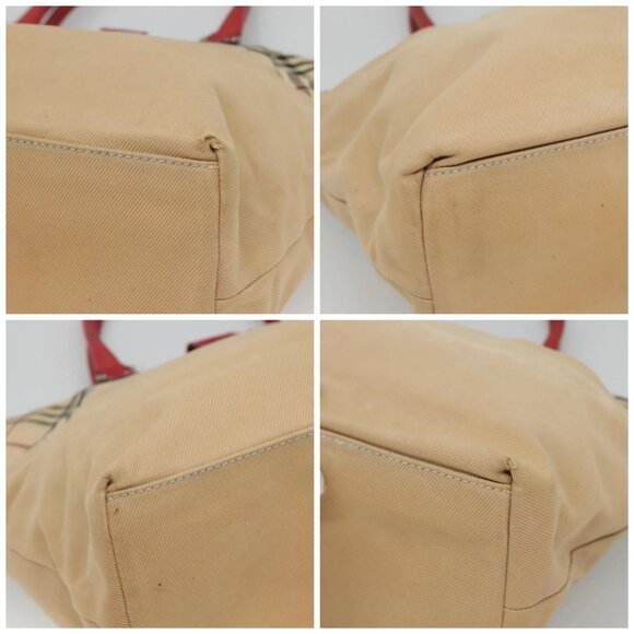 BURBERRY Blue Label Nova Check Tote Bag Canvas Beige Auth ti2867 - Picture 16 of 16